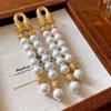 Имитация жемчуга Двойной ряд жемчужных кисточек Серьги Великолепные серьги-гвоздики Ювелирные подарки