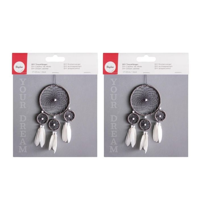 2 DIY Dreamcatcher Kits In White and Gray