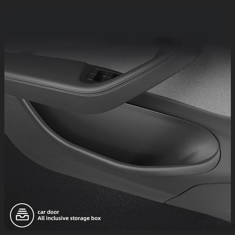 For Tesla Model Y Juniper 2026 Car Door Side Storage Box TPE All-Inclusive Front Rear Door Slot Tray Organizer Car Accessoriesu