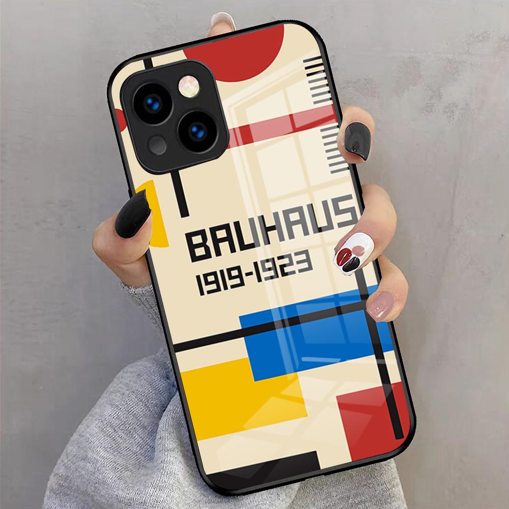 B-Bauhaus-ES Art Phone Case For IPhone 17 Pro Max 16 15 14 Pro Max 13 11 X Xs Xr 8 7Plus Glass Cover