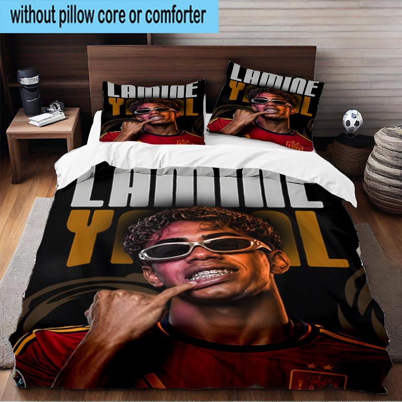 3PCS Lamine Yal Celebration Bedding Set,Including 1pc Duvet Cover And 2pcs Pillowcases Perfect for Bedroom, Dormitory, Fan Christmas gift