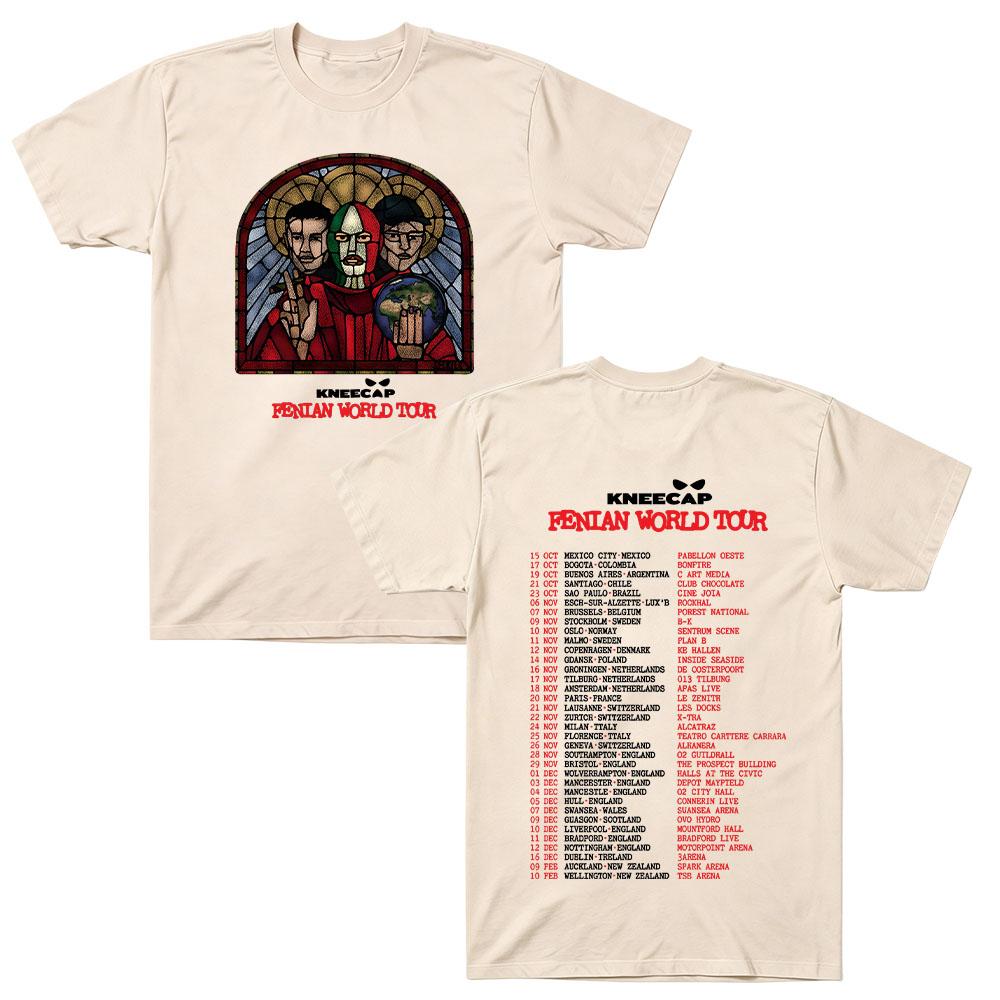 Kneecap Fenian World Tour T‑Shirt Men Women Cotton Hip Hop Rap Band Tee Vintage Punk Graphic Short Sleeve Casual T Shirt Y2K Top