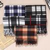 Autumn And Winter Classic Plaid Double-Sided Velvet Gift Scarf Exhibition Night Market Men'S Stall Warm Scarf Women'S Shawl