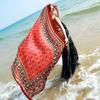 Ethnic style summer Qinghai Lake travel photo red chaka salt lake big shawl silk scarf desert warm scarf women