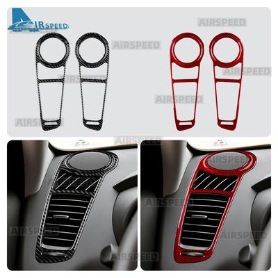 Для Kia Soul 1 AM 2010 2011 2012 2013 Наклейка из настоящего мягкого углеродного волокна LHD RHD Рамка воздуховыпускного отверстия автомобиля Боковая накладка центральной консоли