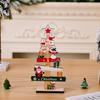 Delightful Wooden Christmas Figurines Featuring Gnome And Snowman With English Text