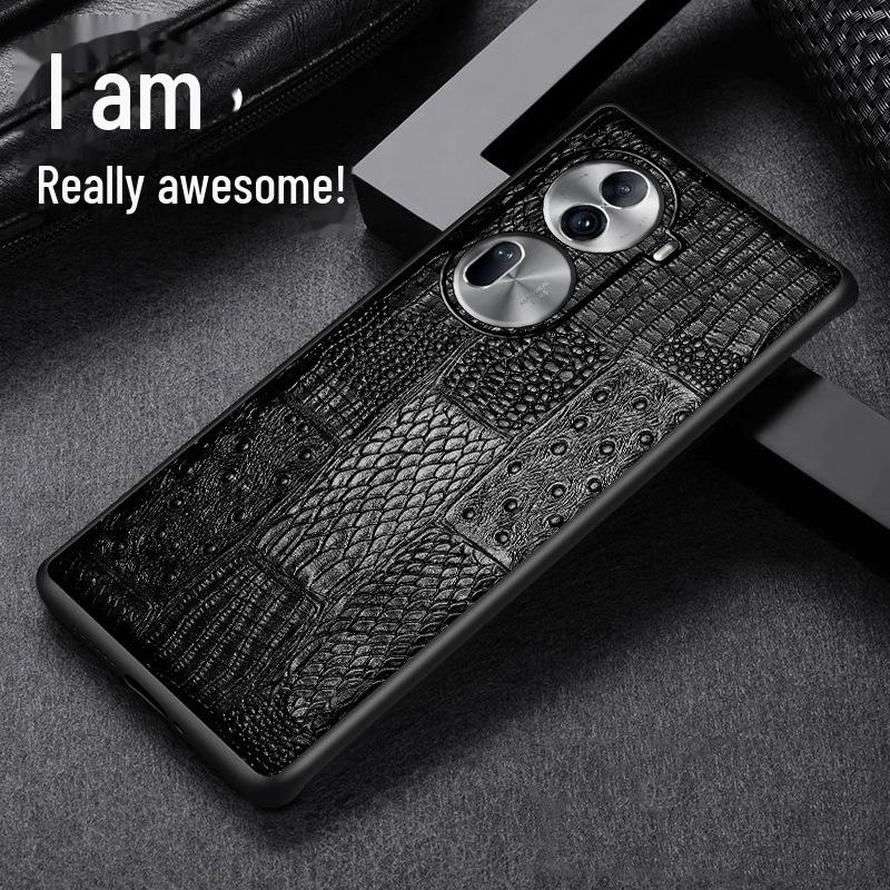 Чехол-книжка из натуральной кожи телячьей кожи с полной защитой для OPPO Reno7 & 7PRO