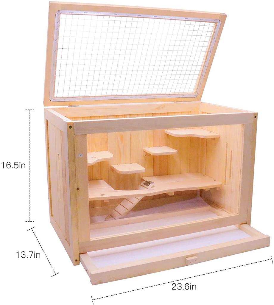Wooden Hamster Cage for Small Animals Hamster House