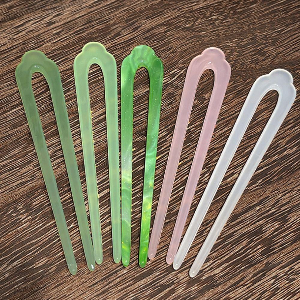 Acetic Acid U Shape Hairpin Chinese Style Hair Stick Hair Sticks for Long Hair