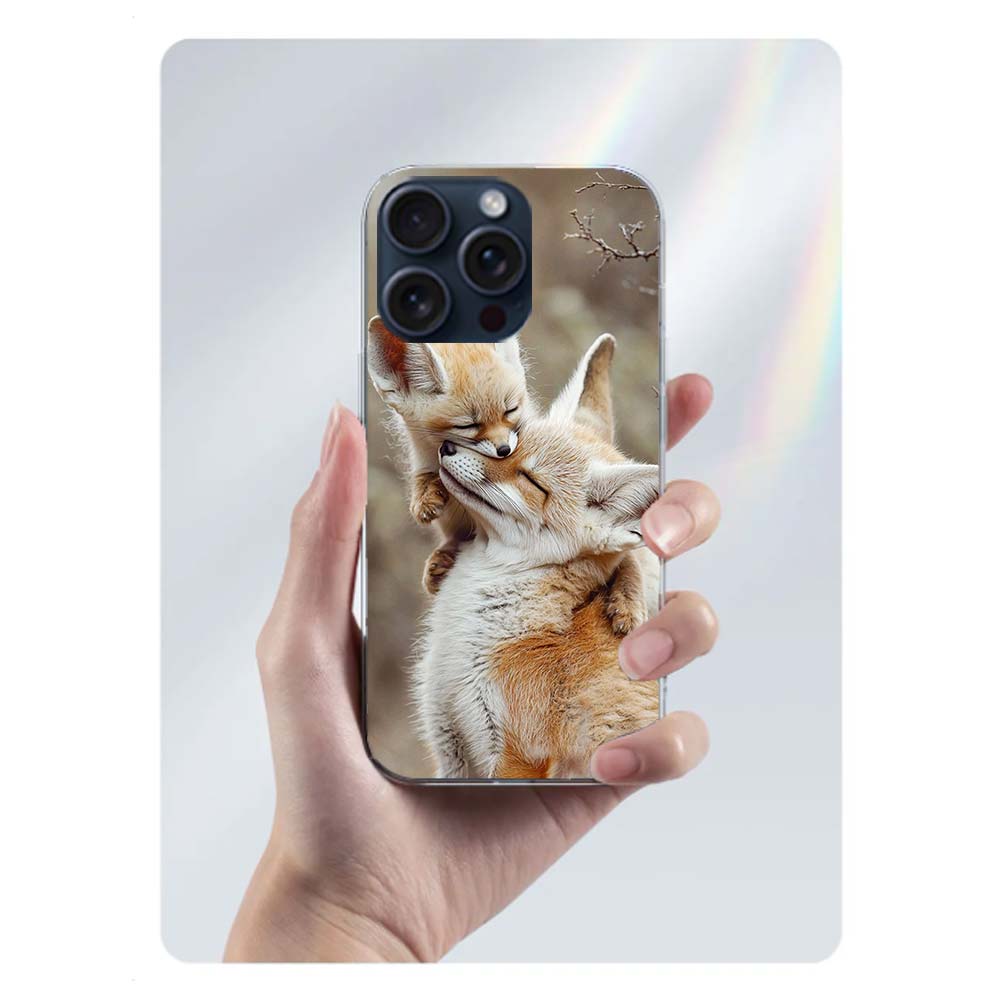 Прозрачный чехол для iPhone 17 Air 16 Pro Max 15 Pro 14 Plus 17E 16E 11 13 12 Mini с изображением Красной лисы на зимнем льду и снегу