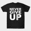 Мужская черная футболка с принтом Original Never Give Up Blackb Без обрезки Термотрансферный принт Хлопковая футболка