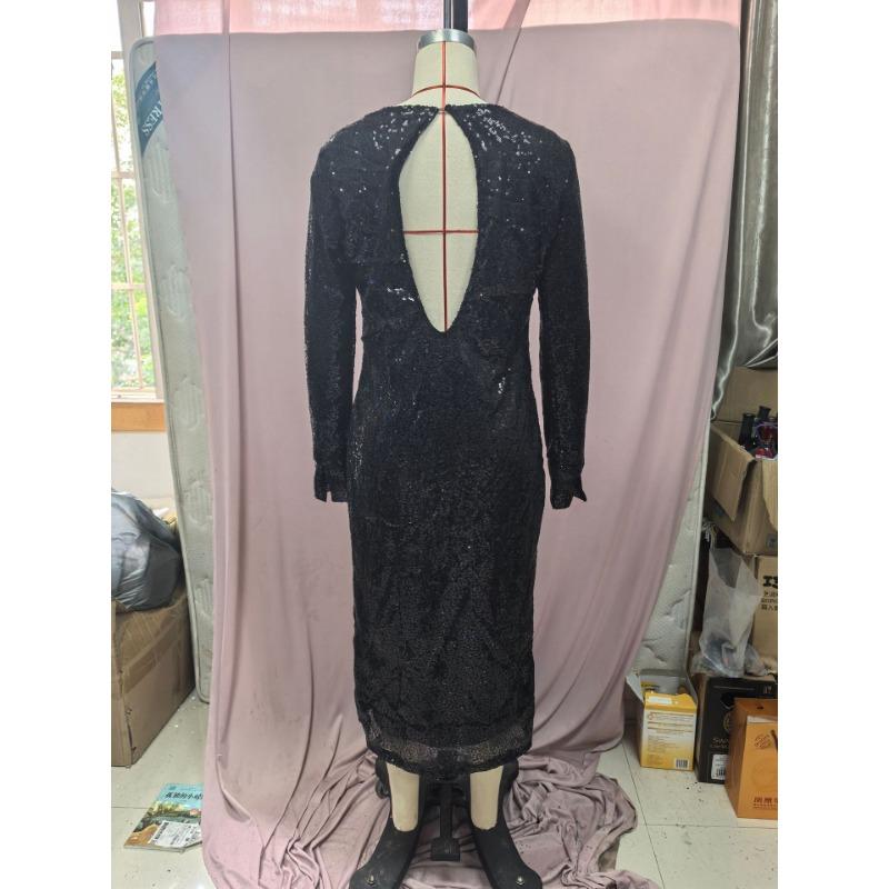 Женское платье с пайетками, осенне-зимнее, бархатное, с бисером, облегающее платье-рыбий хвост, вечернее платье