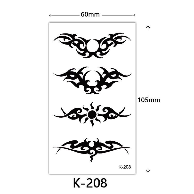 English Letter & Flower Butterfly Tattoo Stickers - Waterproof & Sketch Line Design