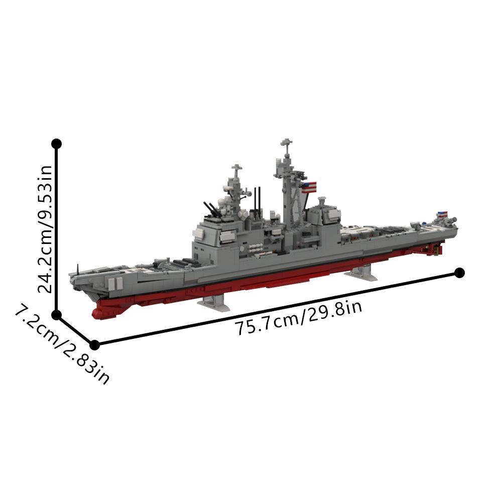 MOC Тикондерога - CG-72 USS Vella Gulf Строительные Блоки Американский Эсминец Тикондерога Кирпичи Модель Сборные Игрушки Подарки на День Рождения для Детей