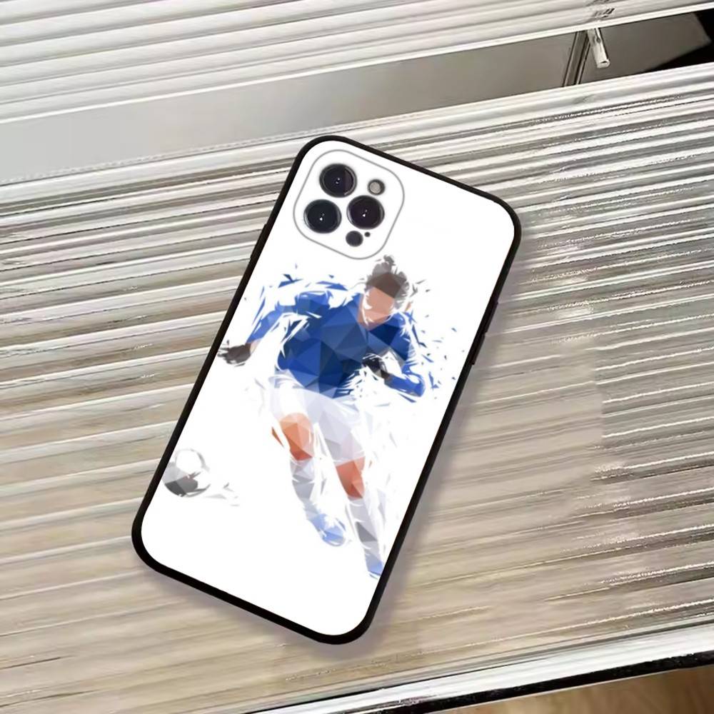 Абстрактная фигура Футбольная поддержка Чехол для телефона Для iPhone 17, 16, 15, 14, 13, 12, 11 Plus, Pro Max, Другие Мягкая черная крышка