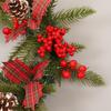 New Pinecone Red Berry Christmas Wreath - Festive Wall & Door Hanging Decoration