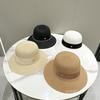 Straw Hat Elegant Women's M Standard Pearl Bowler Hat Light Bucket Hat Wide Brim Sunshade Straw Hat