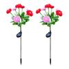 1 Pair Outdoor Solar Lights LED Flower Lamps Automatic On/Off IP44 Waterproof Easy To Install Wireless Garden Solar Lights