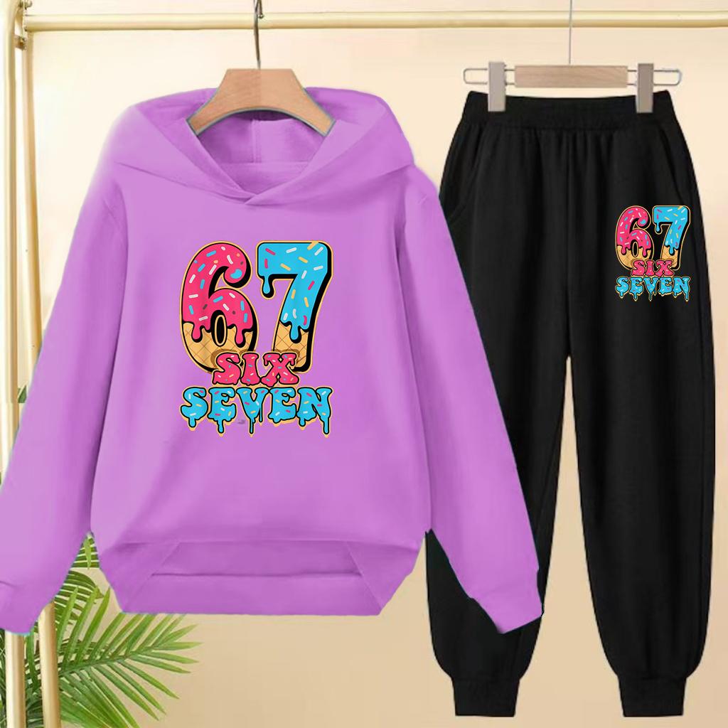 Autumn and Winter Sets for Boys and Girls Aged 3 to 12, 67 Sporty Cartoon Hoodies, Long Pants and Charming Hooded Pullovers