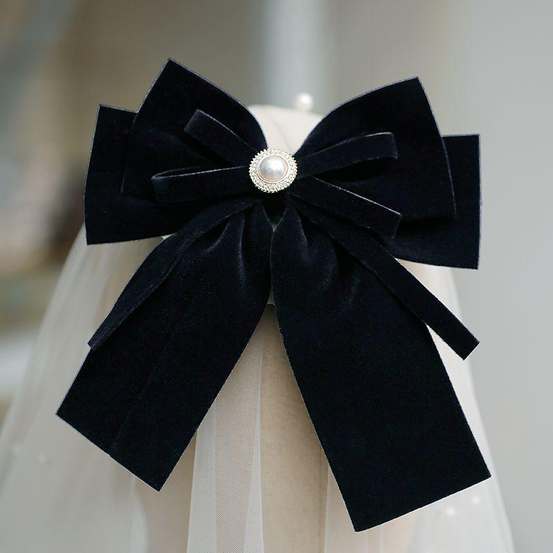 Elegant Velvet Bow Hair Clip Ribbon Bowknot Ponytail Barrette Hair Pin Women Girls Wedding Party Hair Accessories
