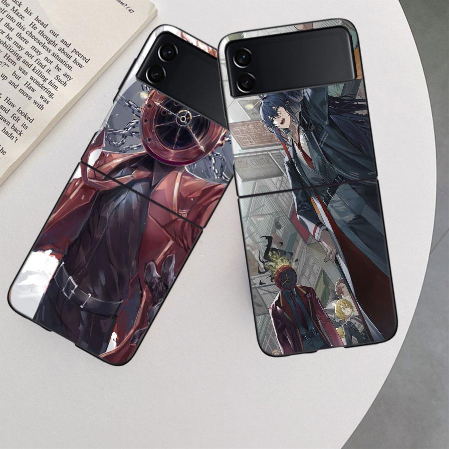 Игровой чехол для телефона L-Limbus Company для Samsung Z Flip 7 6 5G Galaxy Z Flip 5 4 3 Черный Жесткий Чехол Роскошный Поликарбонатный Корпус Coque
