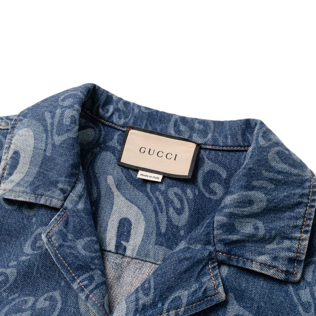 GUCCI Shirts Men's Dark Blue Lapel Moderate Other 783811-XDCXR-4759