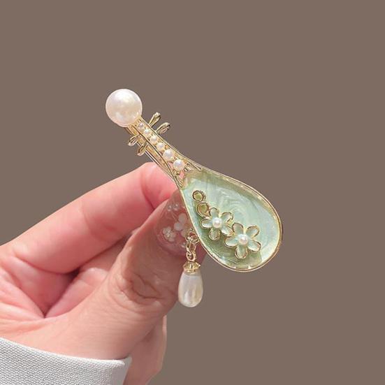 1/4 шт. Женские заколки для волос с искусственным жемчугом, цветочным дизайном, надежной фиксацией, шпильки для волос в форме лютни, аксессуары для формальной прически