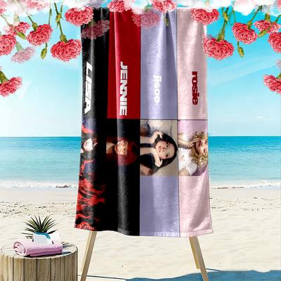 Blackpink Print Beach Towel, Large Soft Quick Dry Towel for Beach Camping Swimming