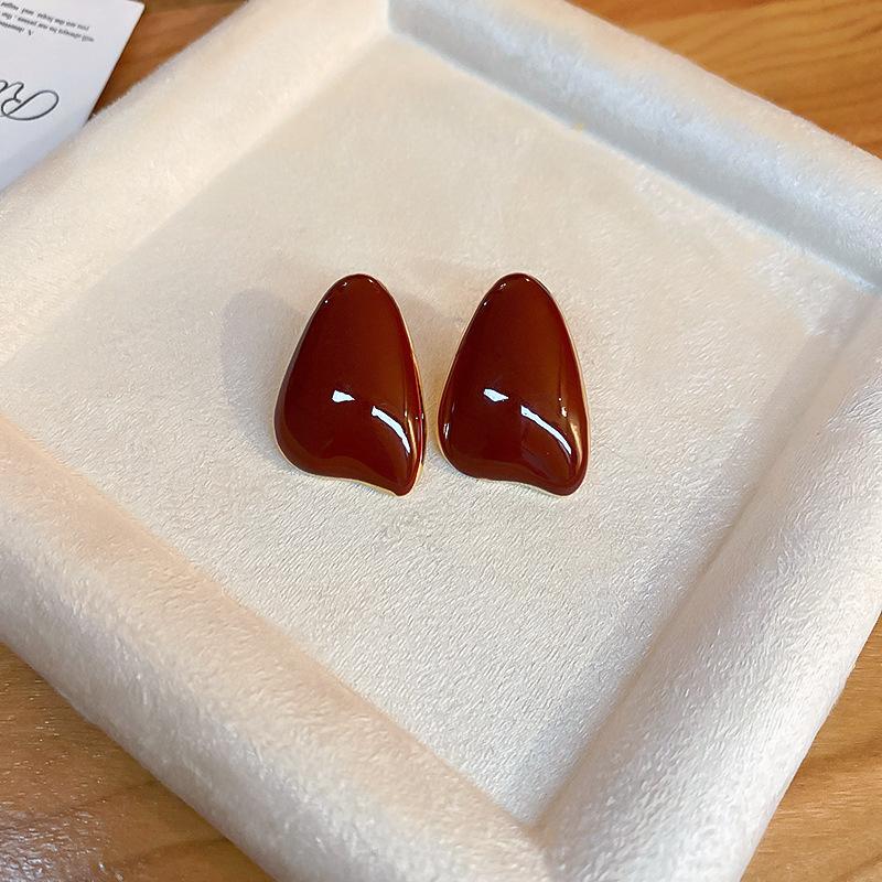 Серебряная игла Красные геометрические серьги-гвоздики Ankara женские корейский ins модный дизайн серьги высококачественные изысканные серьги