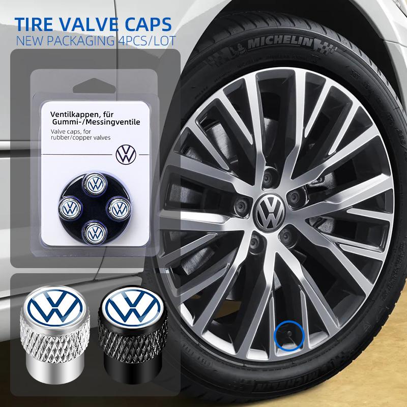 For Volkswagen VW Car Wheel Stem Air Valve Cap Tire Dust Cover For Volkswagen VW GTI R Rline Golf 7 Golf 6 Polo Tiguan Passat Jetta Accessory