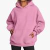 Women's Fleece Street Hip-Hop Hoodie: Autumn/Winter Solid Color Long-Sleeve Loose Pullover with Pocket