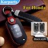 High Quality Car Leather Folding Key Cover Bag Case Shell Holder Protector For Honda Accord Civic CR-V HR-V HRV Crider Jade Odyssey