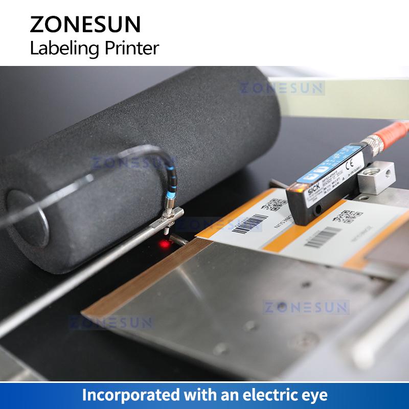 ZONESUN Автоматическая машина для этикетирования плоских поверхностей с термопринтером для печати даты производства и серийного номера ZS-TB160PO