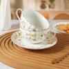 Кофейные чашки из костяного фарфора 180 мл, легкая роскошь, изысканная чайная чашка, цветочная керамика, домашний офис, чайный сервиз, 1 набор