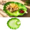Sturdy Ceramic Serving Platter Dumpling Plate with Integrated Dipping Saucer, Cabbage Shaped Sauce Creative Dish, Decorative Tableware for Snacks And
