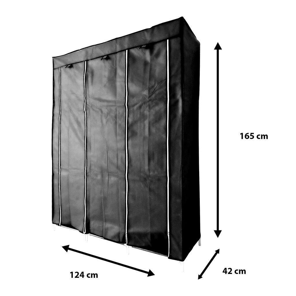 Nyana Home Fabric Dressing Room with Zipper Doors Measures 170x130x45cm