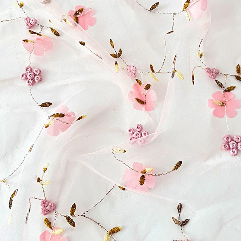 1 шт. Цветочная вышитая тюль ткань скатерти цветочные сетчатые шторы подарочная упаковка сетка пряжа цветы магазин 130x50 см