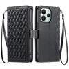 For Xiaomi Redmi Note 14 5G Leather Case Rhombus Texture Wallet Stand Phone Cover with Wrist Strap