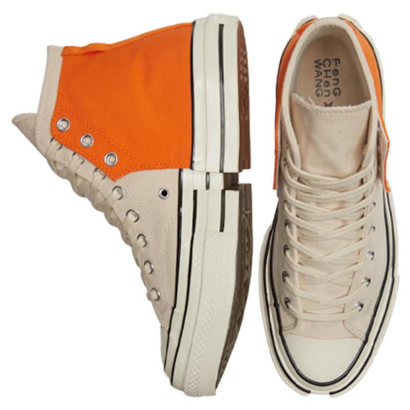 Feng Chen Wang x Converse Chuck Taylor All Star 2-в-1 1970-х Удобные и Стильные Высокие Канвасовые Унисекс Белые Оранжевые