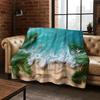 Dream Starfish Shell Tropical Beach Art Flannel Throw Blanket Soft Cozy for Home Bedroom Bed Sofa Cover Gift