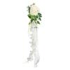 Wedding Chair Back Flower Artificial Lifelike Full Shape Rich Layers Elegant Rose Wedding Party