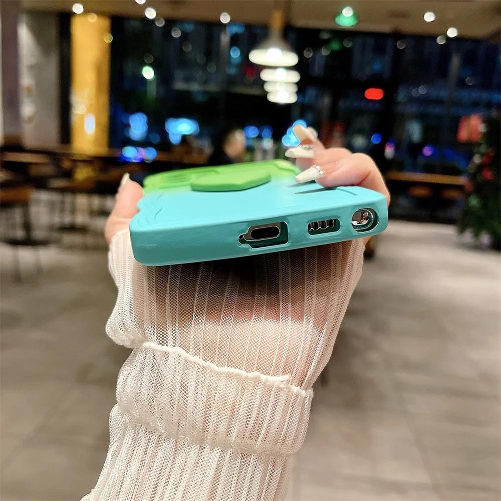Модный чехол с 3D-сердечком и градиентом для iPhone 15 Pro Max 14 Plus 13 12 11 Pro X XS XR XS Max 7P 8Plus SE 2020, мягкий чехол из ТПУ с фигурной волной