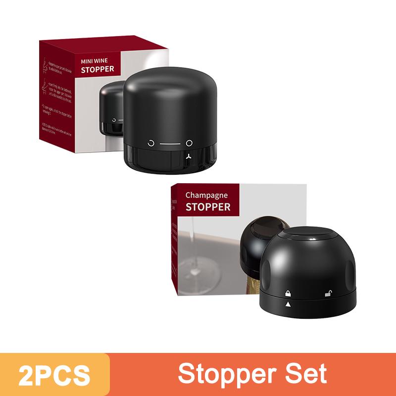 New Style Vacuum Wine Stoppers Reusable Champagne Bottle Stoppers Wine Sealer Cap Set Leak-proof Preserver for Wine Plug Tools