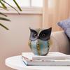 Modern Classy Happy Owl Resin Art Figure Showpiece (Multicolor)