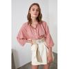 Blouses & Shirts Judge Collar Gingham Balloon Sleeve Shirt