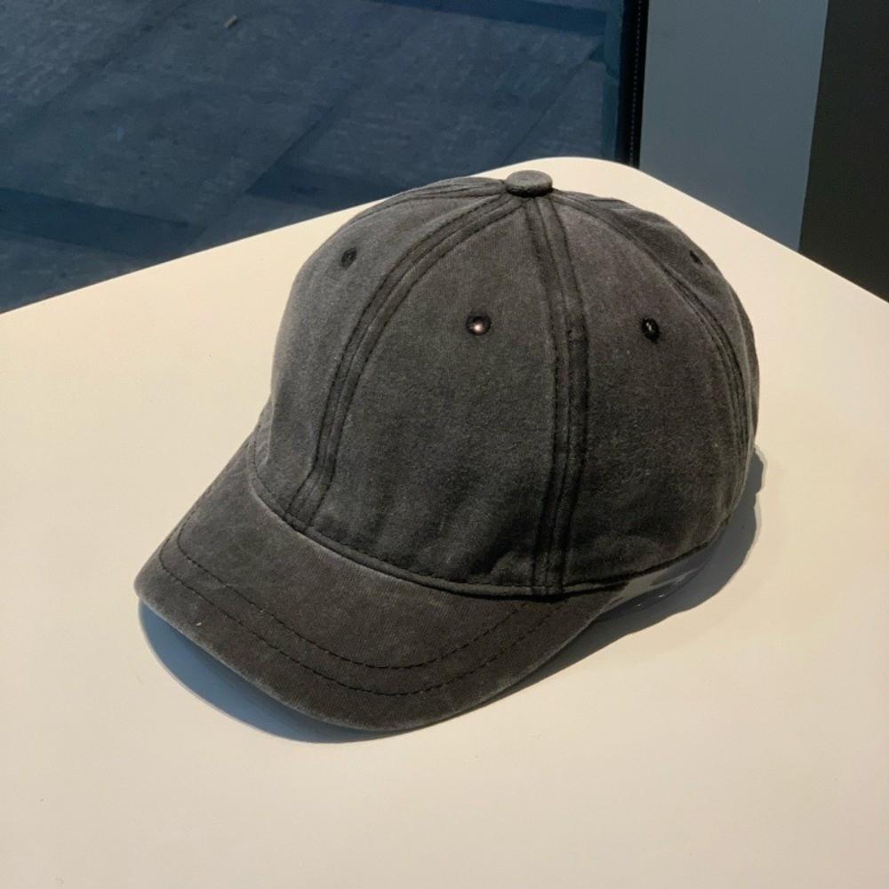 Short Brim Baseball Cap Washed Cotton Trucker Hat Sun Protection Visor Hat Outdoor Sports