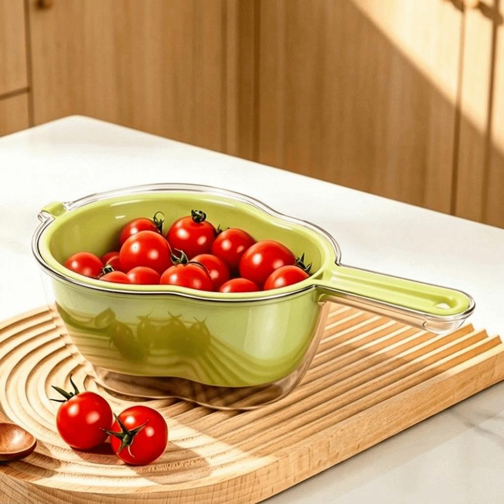 with Handle Vegetable Washing Basin Gourd-shaped Draining Basket Fruit Washing Basket Kitchen