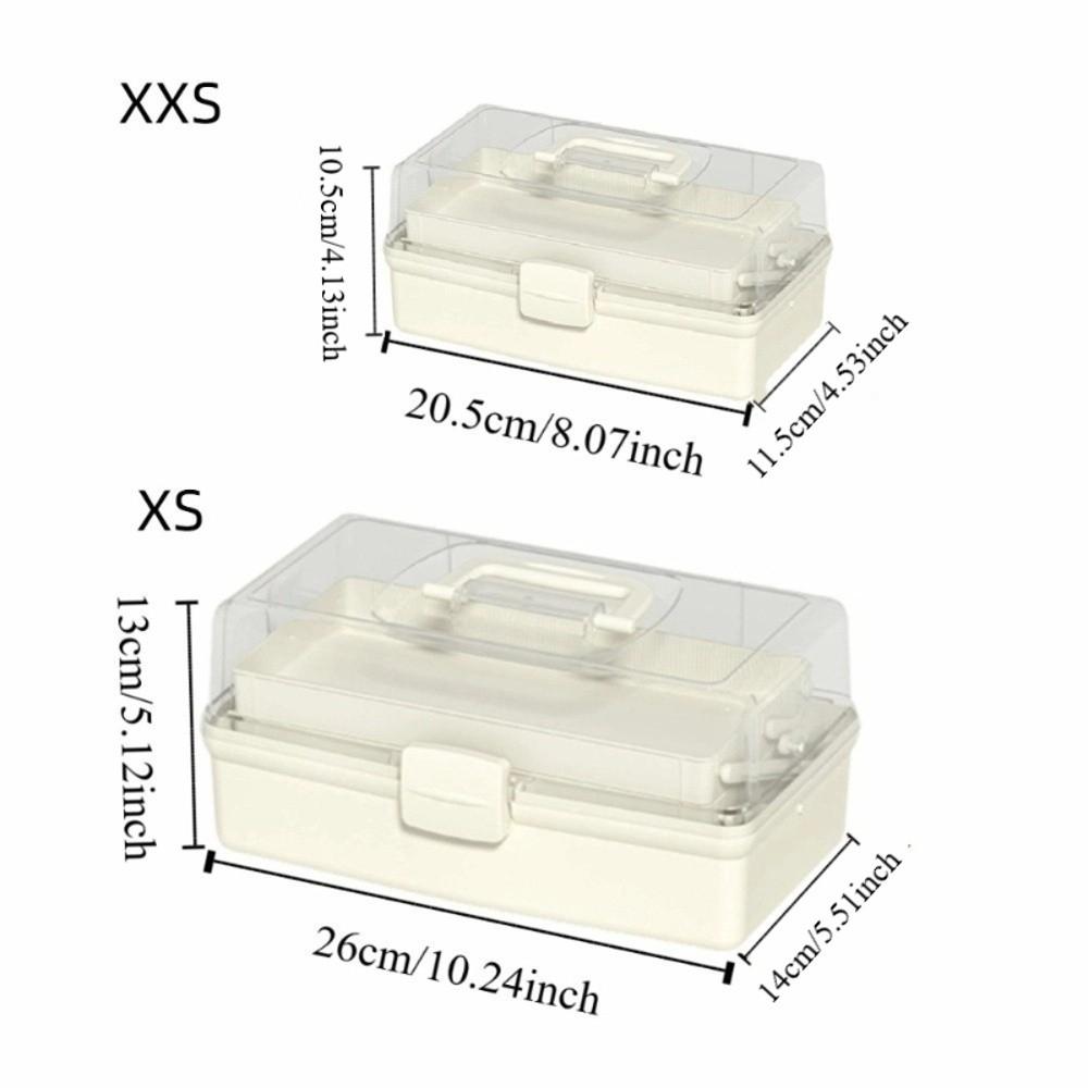 Plastic Multipurpose Storage Box Clear Art Craft Organizer Utility Box 3 Layer Storage Box Home