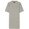 MO&Co. Heart Embroidery Striped Dropped Shoulder Short Sleeve Dress