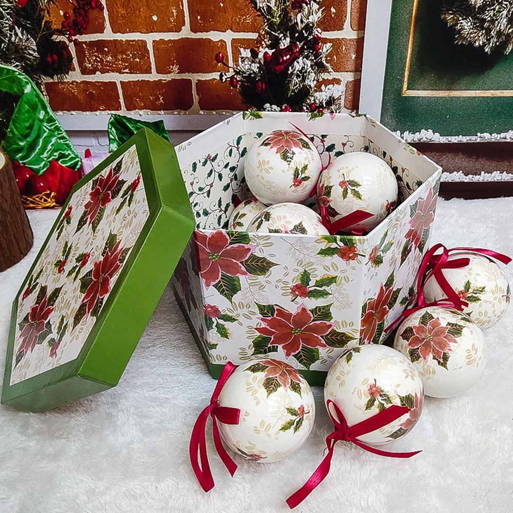 14 шт. в коробке, рождественские елочные подвесные шаровые украшения Navidad, новогодний шар, безделушка для рождественских украшений своими руками, шар с ремнями, детский подарок
